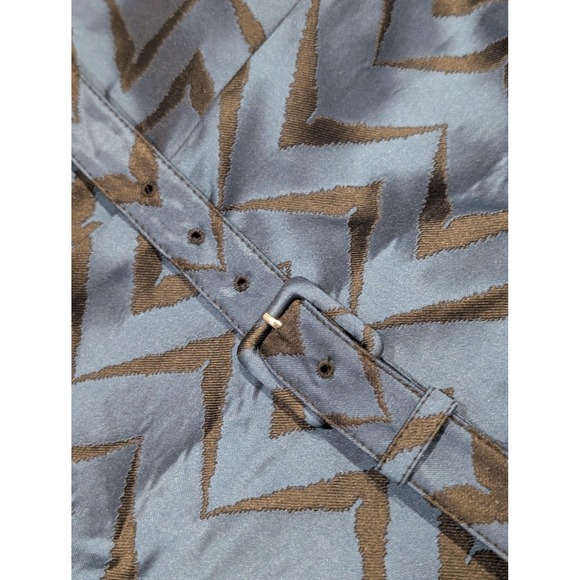 Vintage Anne Klein Dress Womens 10 Blue Black Chevron Belted Cocktail 00s Retro - Picture 5 of 12